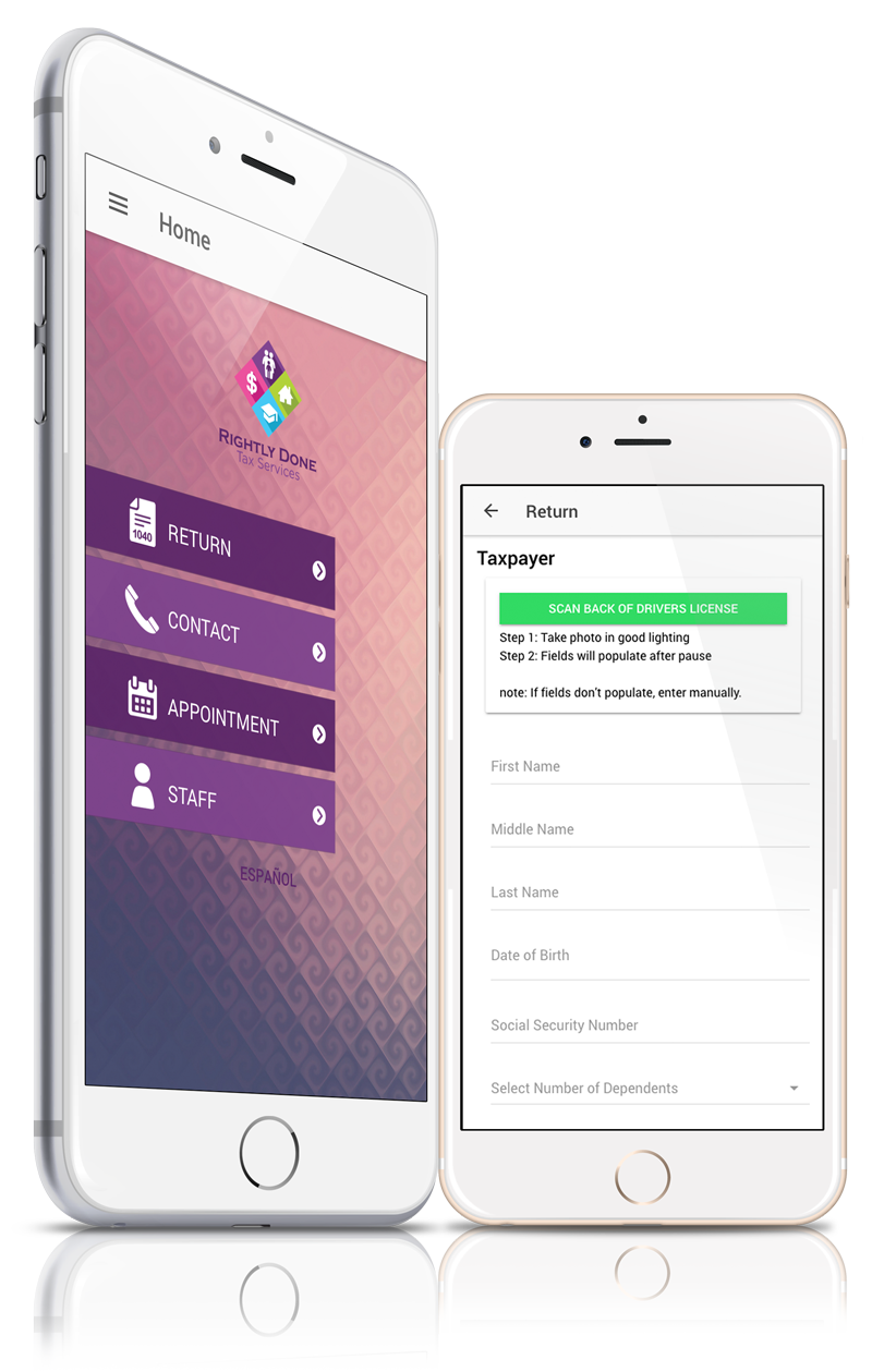 Mobile App Rightly Done Tax Service